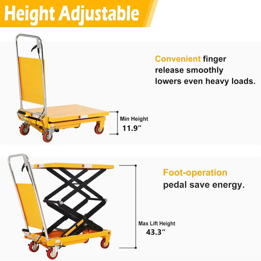 Double Scissor Elevating Cart Lift Table