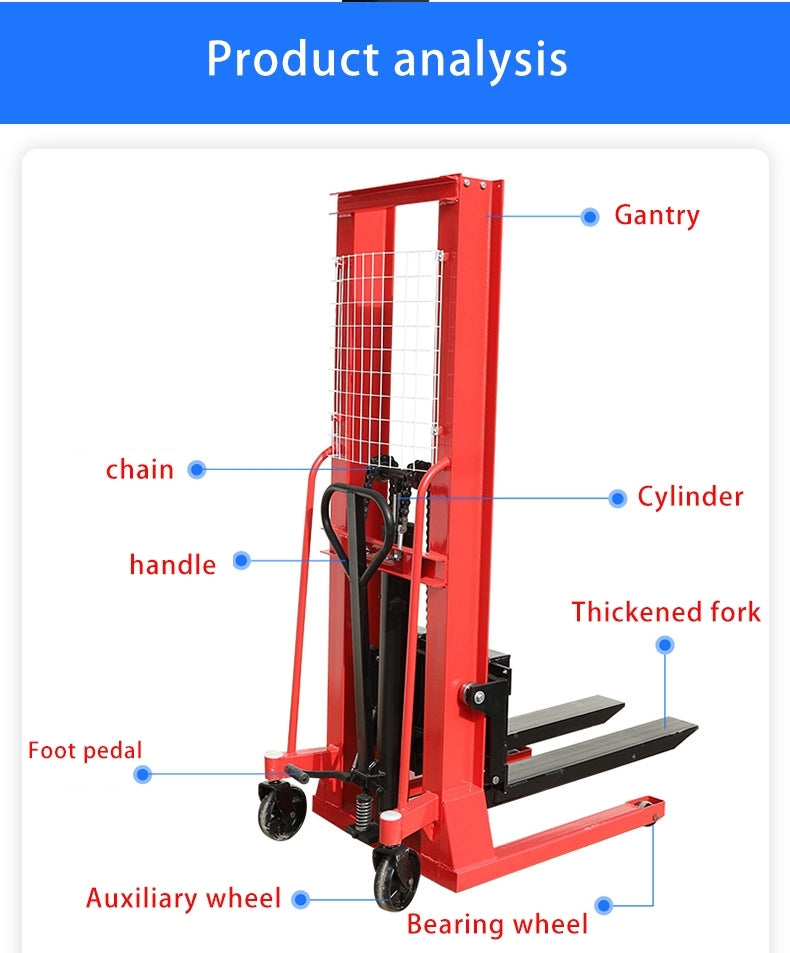 Hand Pallet Stacker Short high lift truck for warehouse