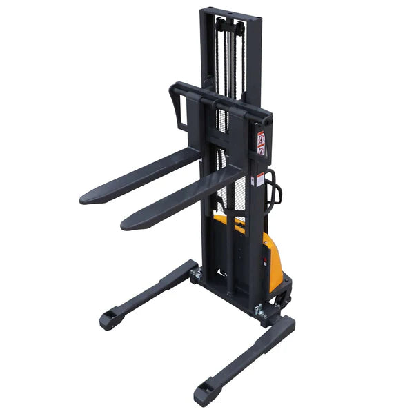 Semi-Electric Straddle Stacker 3300 lb Adjustable Forks