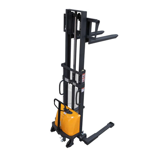 Semi-Electric Straddle Stacker 3300 lb Adjustable Forks