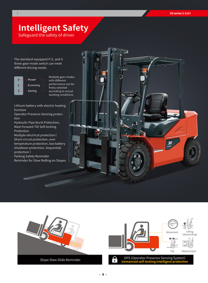 Seated Type Counterbalanced Electric Forklift Truck