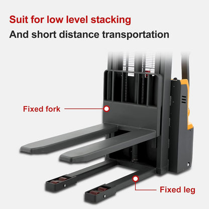 Full Electric Pallet Truck 1000kg 2000kg Walking Electric Stacker