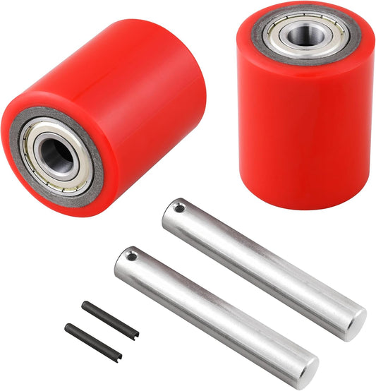 A Pair of Pallet Jack/Truck Wheels with Pre-Installed Bearings
