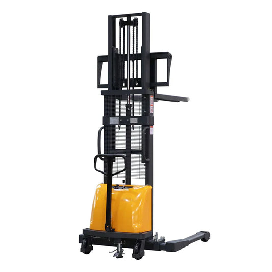 Semi-Electric Straddle Stacker 3300 lb Adjustable Forks