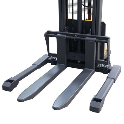 Semi-Electric Straddle Stacker 3300 lb Adjustable Forks